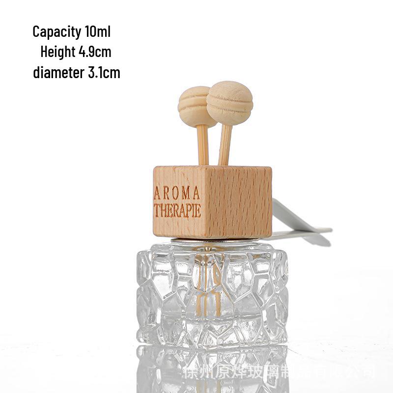 Glass Car Diffuser Bottle with Lanyard, 8ml/10ml, High-Value Aromatherapy Refillable Pendant with Lid.