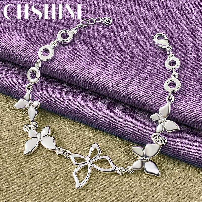 CHSHINE 925 Sterling Silver Butterfly Bracelet For Women Charm Jewelry