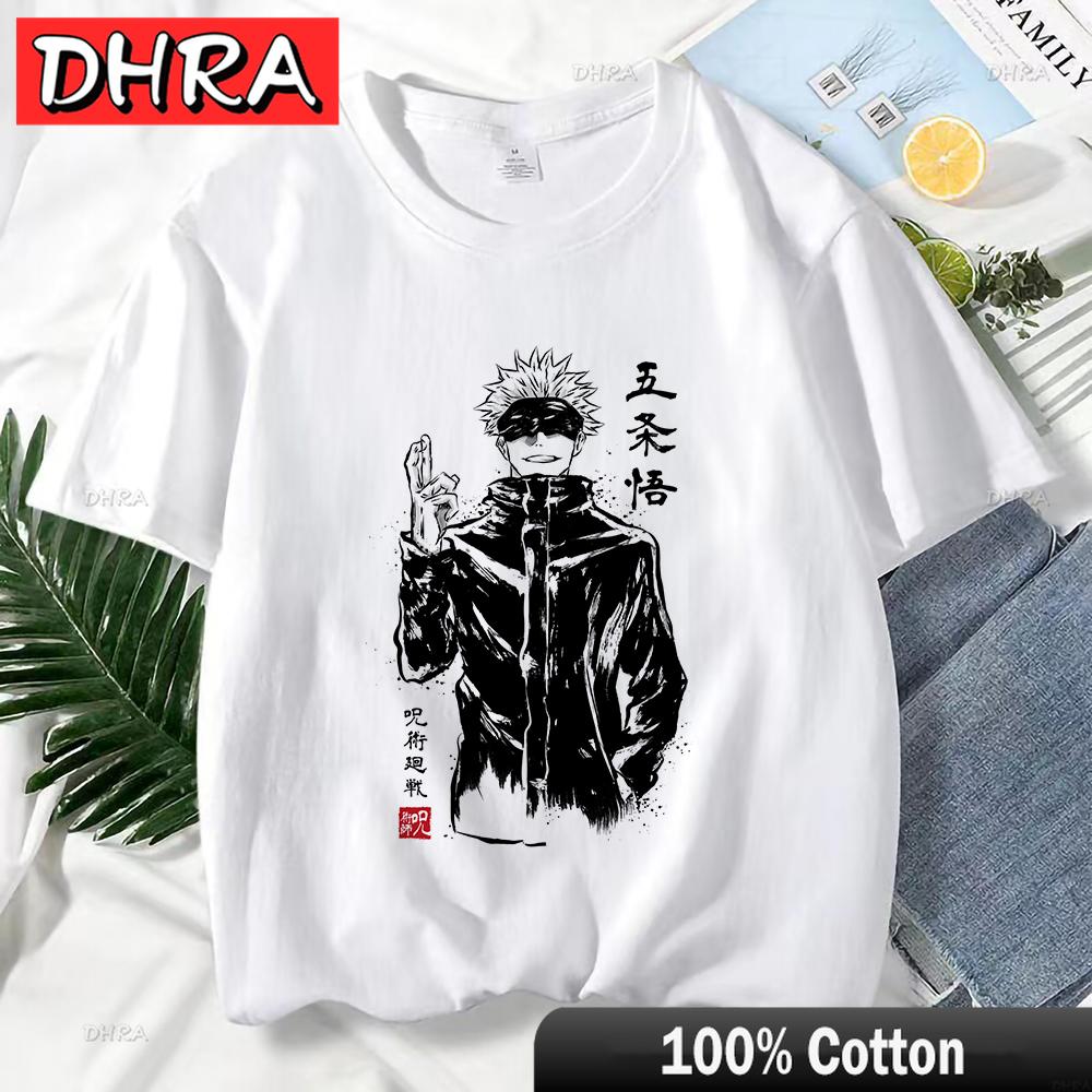 Japanese Anime Jujutsu Kaisen T Shirt for Women Gojo Satoru Print Graphic T Shirts Unisex Harajuku Fashion Casual Women Cute Tee