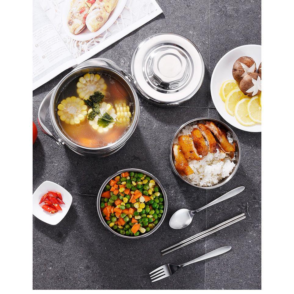 Double-Layer Stainless Steel Insulated Lunch Box - Large Capacity Bento Box for Adults