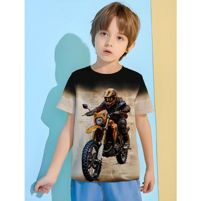 Drukowane w 3D Motocyklowe Ubrania Letnie dla Dzieci Chłopięce Koszulki Dziecięce T-shirt Chłopięcy Ubrania Męskie T-shirty Topy