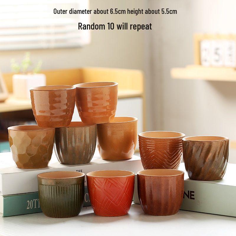 Breathable Ceramic Indoor Succulent Planter Set - Creative Small Flower Pots