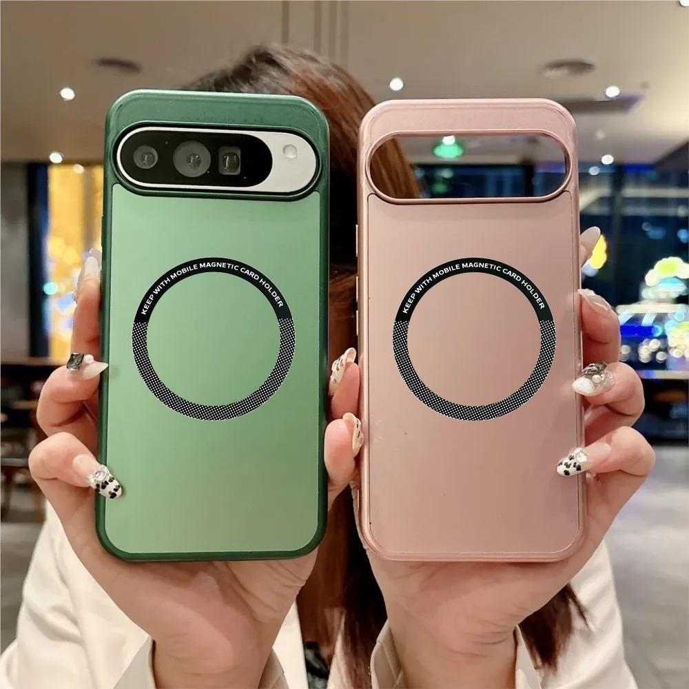 Magnetic Charging Pure Color PC Phone Case For Google Pixel 10 9 Pro XL 8 7 A Pro Full-pack Shockproof Protect Back Cover