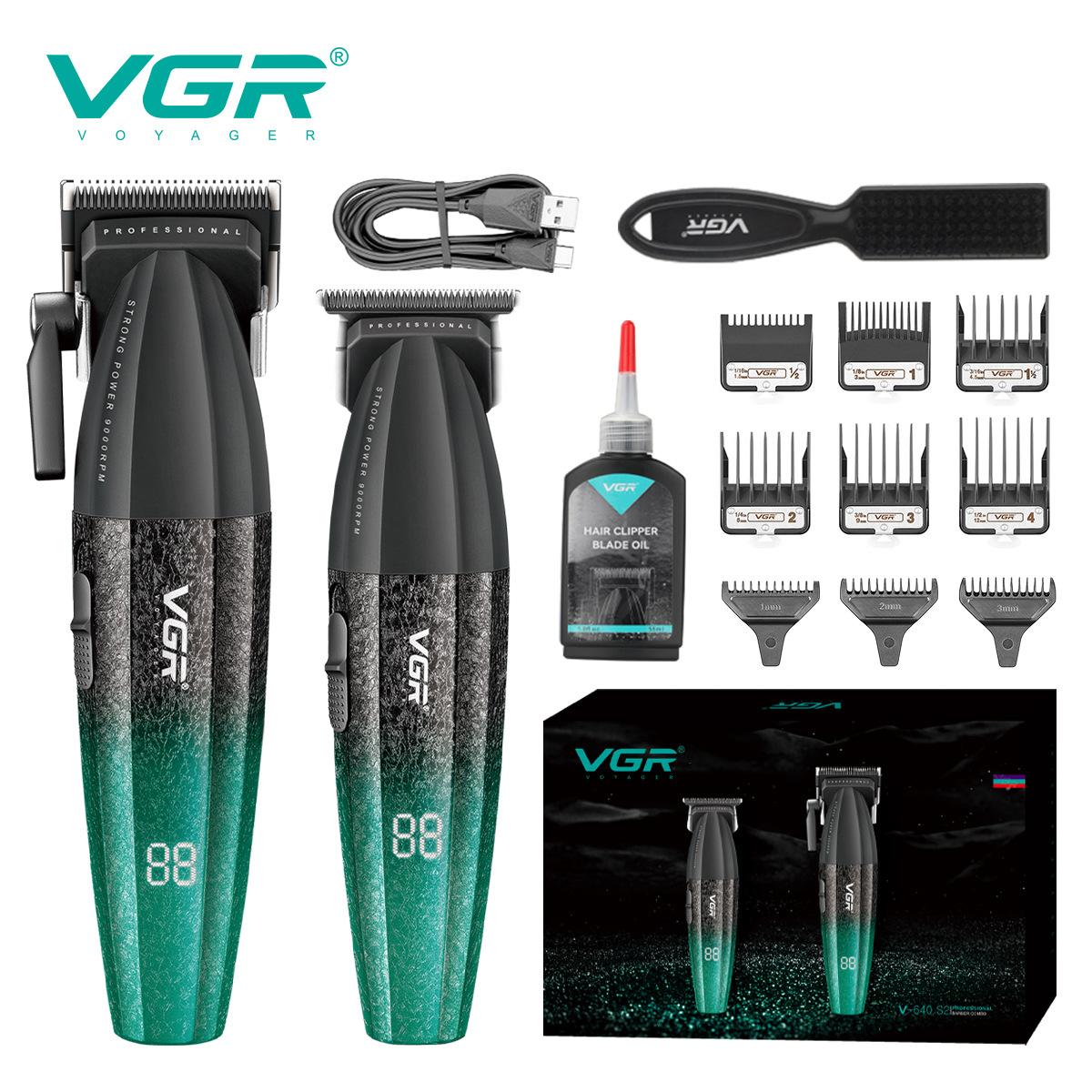 

VGR Professional Combo Hair Trimmer Barber Hair Clipper Rechargeable Hair Cutting Beard Haircut Machine for Men Waterproof and Long-lasting V-640 S2 зелений