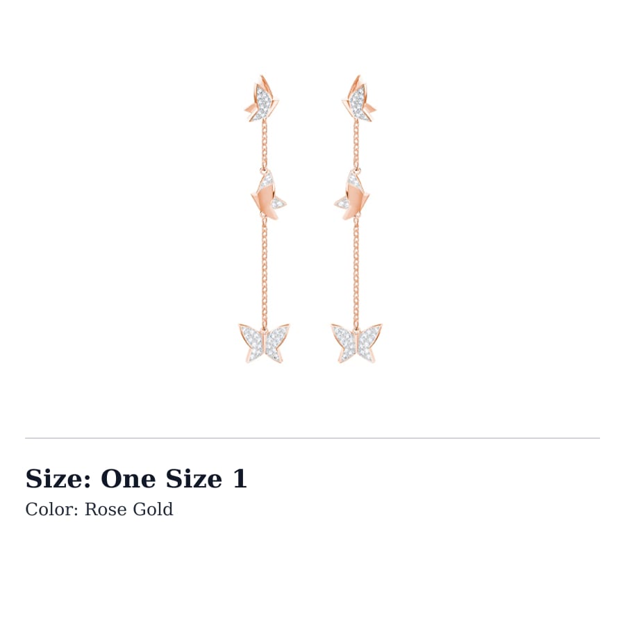 Swarovski Lilia Artificial Crystal Earrings Women's Rose Gold 5382364