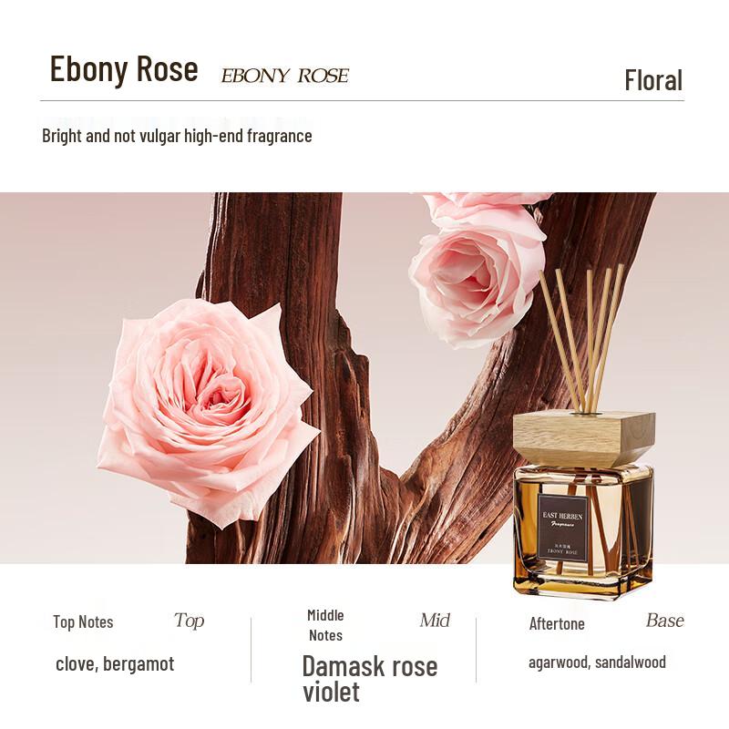 Zuohe Ebony Rose 200ML Flameless Reed Diffuser