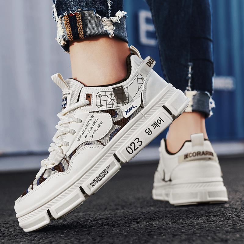 

Little white shoes simple street style fashion trend student outdoor sports skateboard shoes Guochao low-top casual board shoes 39 коричневый