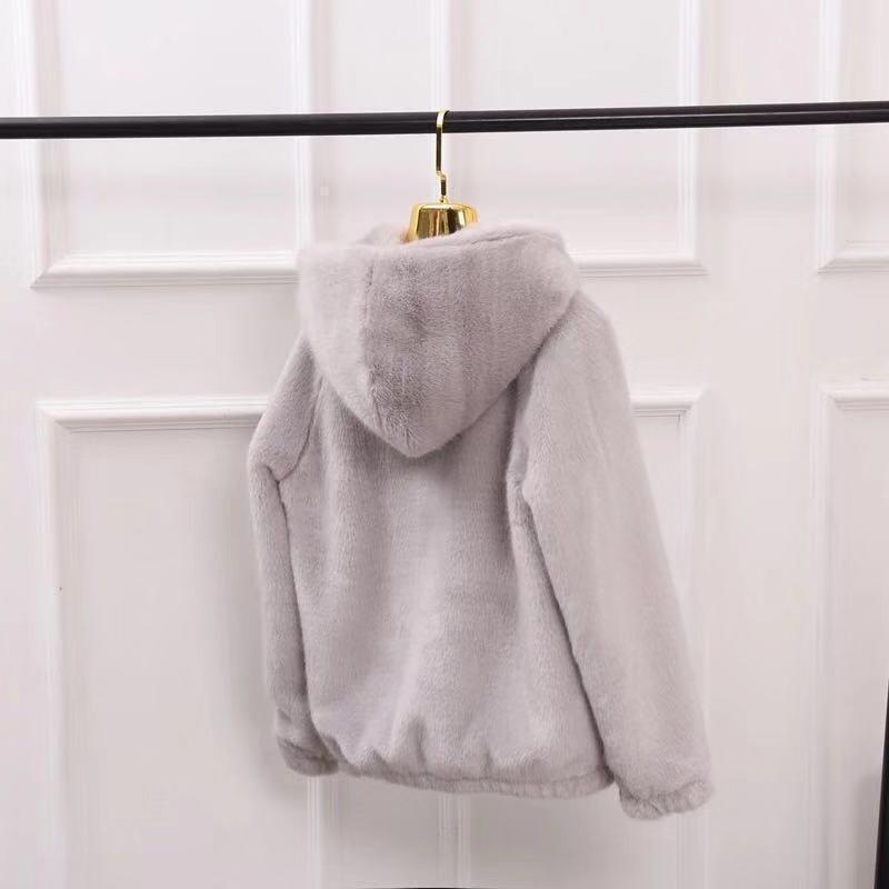 Imitation Mink Coat Women's New Short Hooded Light Trendy Imitation Mink Women's Imitation Fur Coat