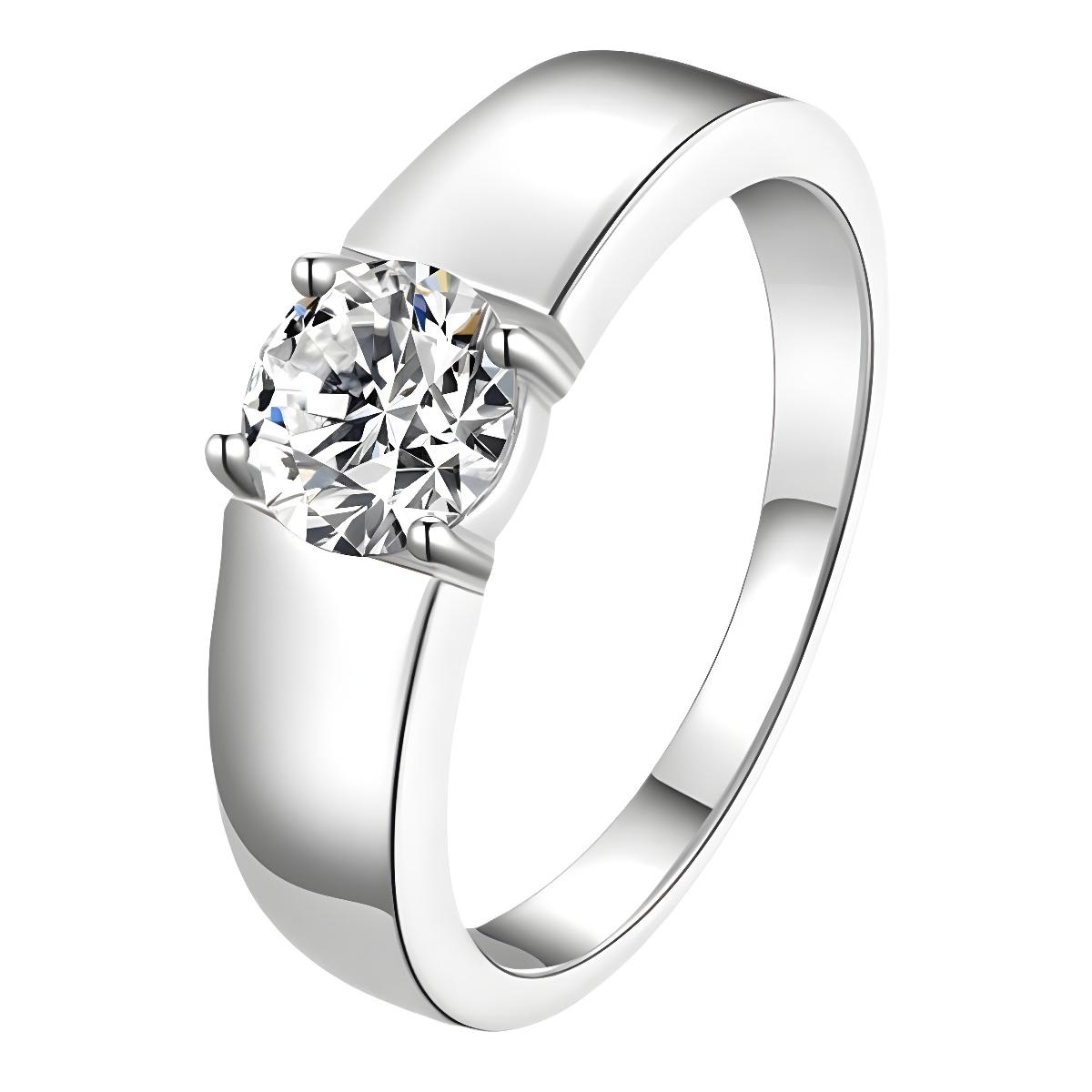 

Moissanite 1 Carat Classic Men s Ring, Exquisite Craftsmanship, High Quality Size 25