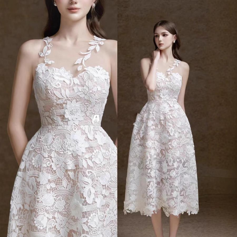 Boutique New Handmade Water-Soluble 3D Lace Trim Wedding Dress Gown