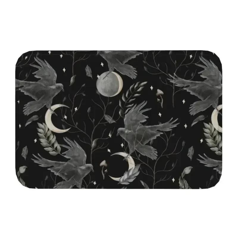 Skull Damask Pattern Doormat Non-Slip Entrance Bathroom Kitchen Door Floor Mat Halloween Witch Goth Occult Toilet Carpet Rug