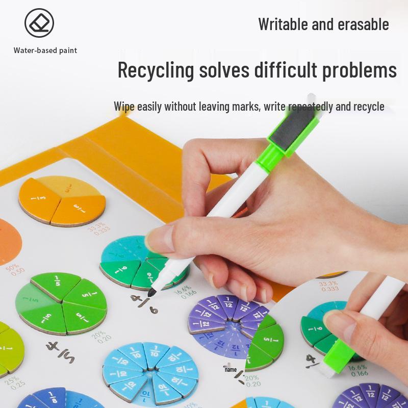 Magnetyczne klocki ułamkowe i geometryczne Tangram: Edukacyjne Puzzle dla Dzieci