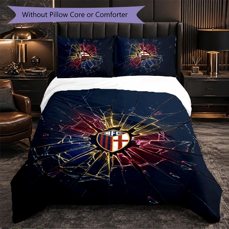 Bologna FC Themed Bedding 3Pcs Duvet Cover Set Decorative Bed Linen For Teen Room Home Decoration