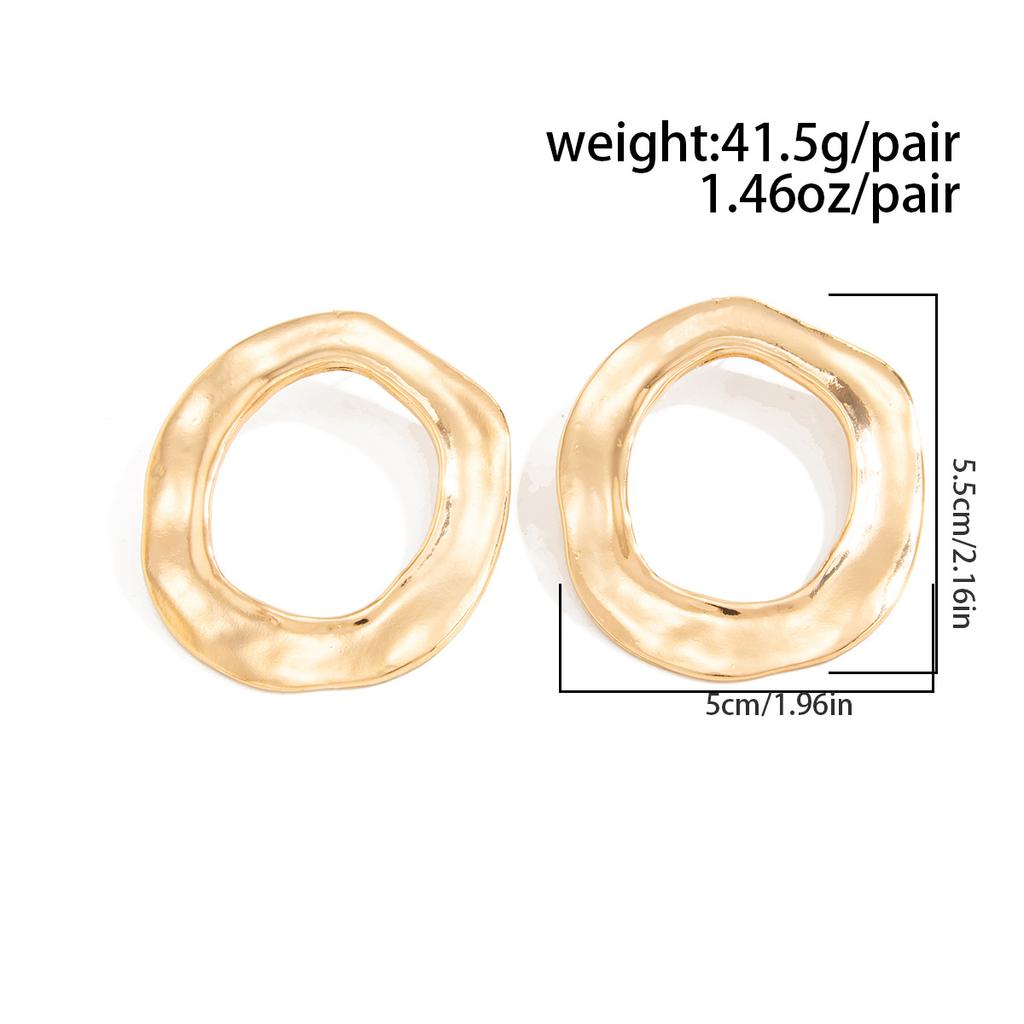 Fashion Irregular Circular Pendant Jewelry Set Gold Silver Color Hollow Necklace Earrings for Women Ins Light Luxury Charm Jewelry Gift