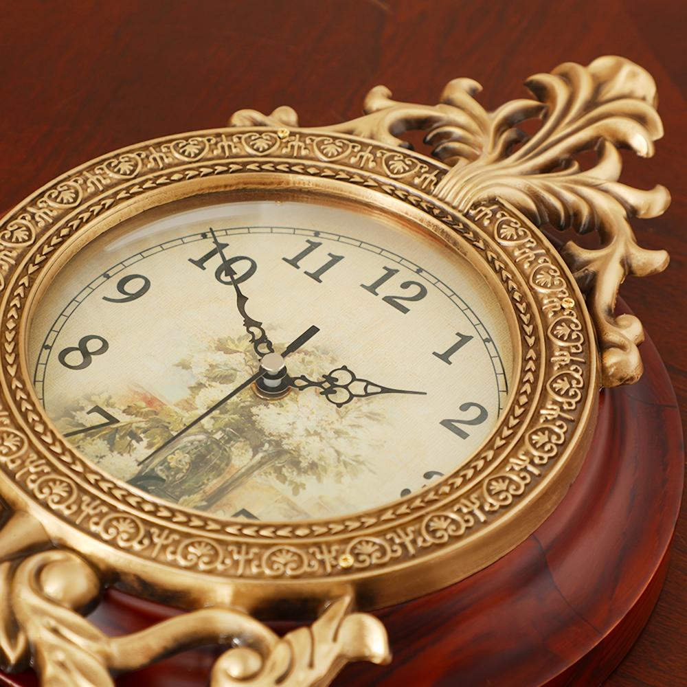 Solid Wood Wall Clock with Aero Snail Pendulum, Battery Powered Clock for Living Room Decor, Vintage Vintage Style Decor