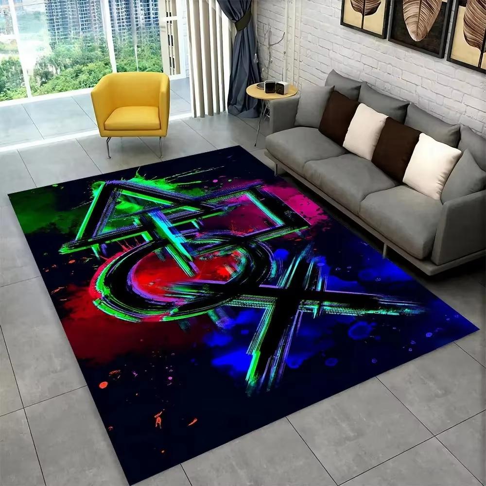 Moderner bunter Gamecontroller Themen Teppich Wohnzimmerdeko Sofa Teppich Bettseite Weicher Bereichsteppich Spielzimmer Drehstuhl Bodenmatte