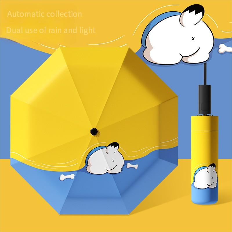 Three-Fold Eight-Bone Cute Animal Cartoon Children'S Folding Umbrella For Students' Special Lightweight And Easy-To-Carry Umbrel