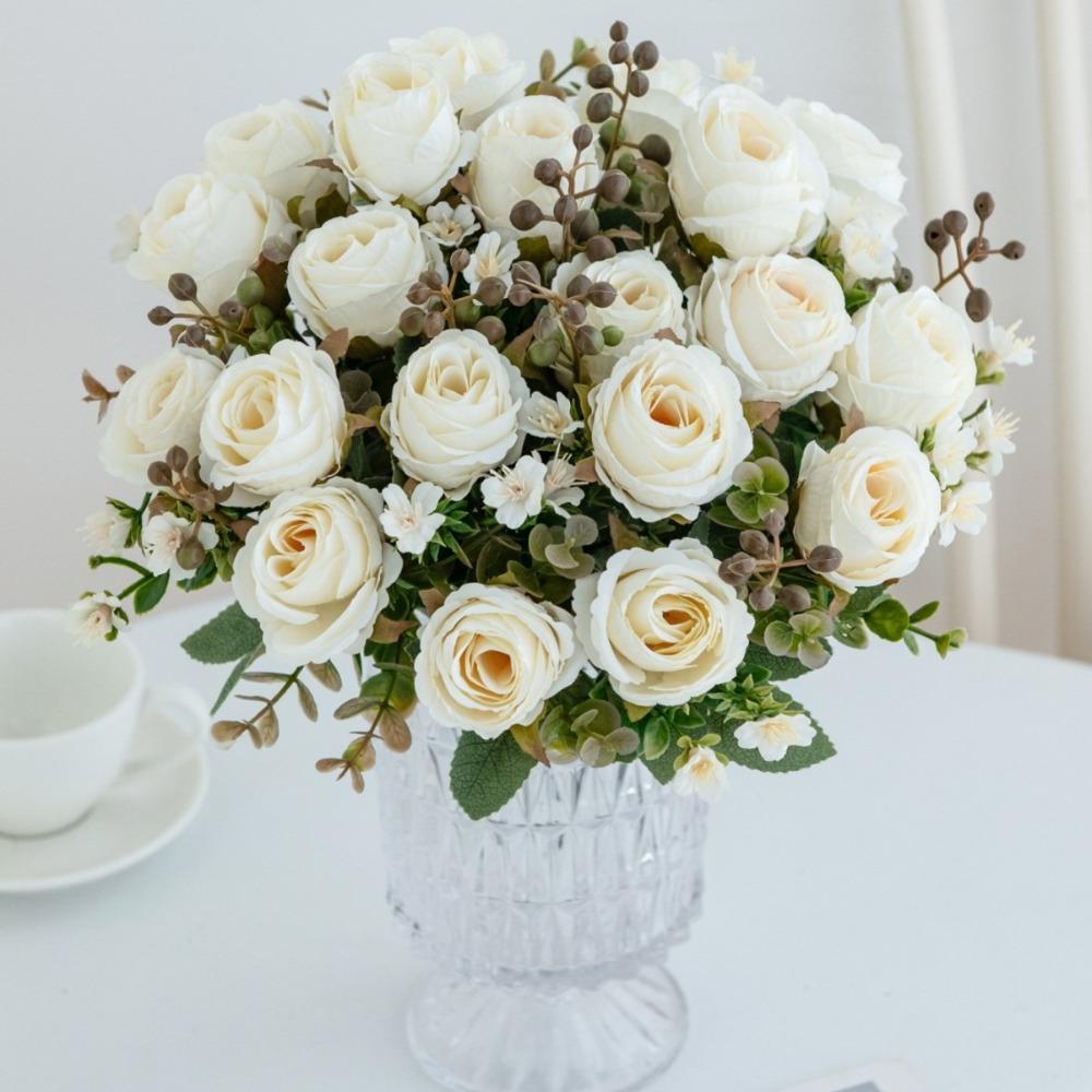 New DIY Silk Artificial Flower Rose Rose Artificial Simulated Bouquet Bridal Garden Bonsai Festival Decoration