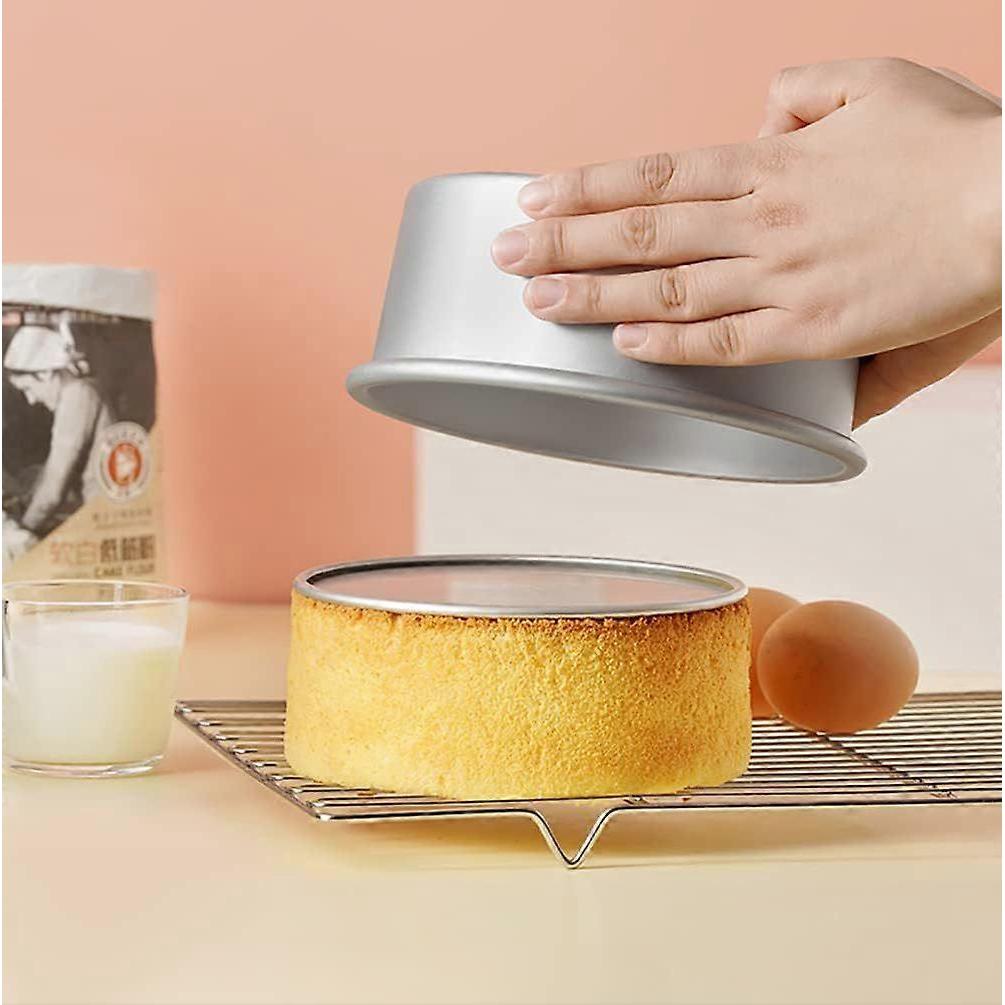 Round Cake Pan Set - 4" 6" 8" Aluminium Cake Pans with Removable Base, Round Cake Baking Pans for Wedding Birthday Party
