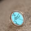 Vintage Women'S Ring Oval Synthetic Turquoise Rings For Men Women Fine Jewelry Suitable For Daily Clothing