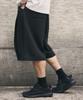 Beokeuldaun Comfort One-Pleat Long Wide Bermuda Sweatpants (Black)