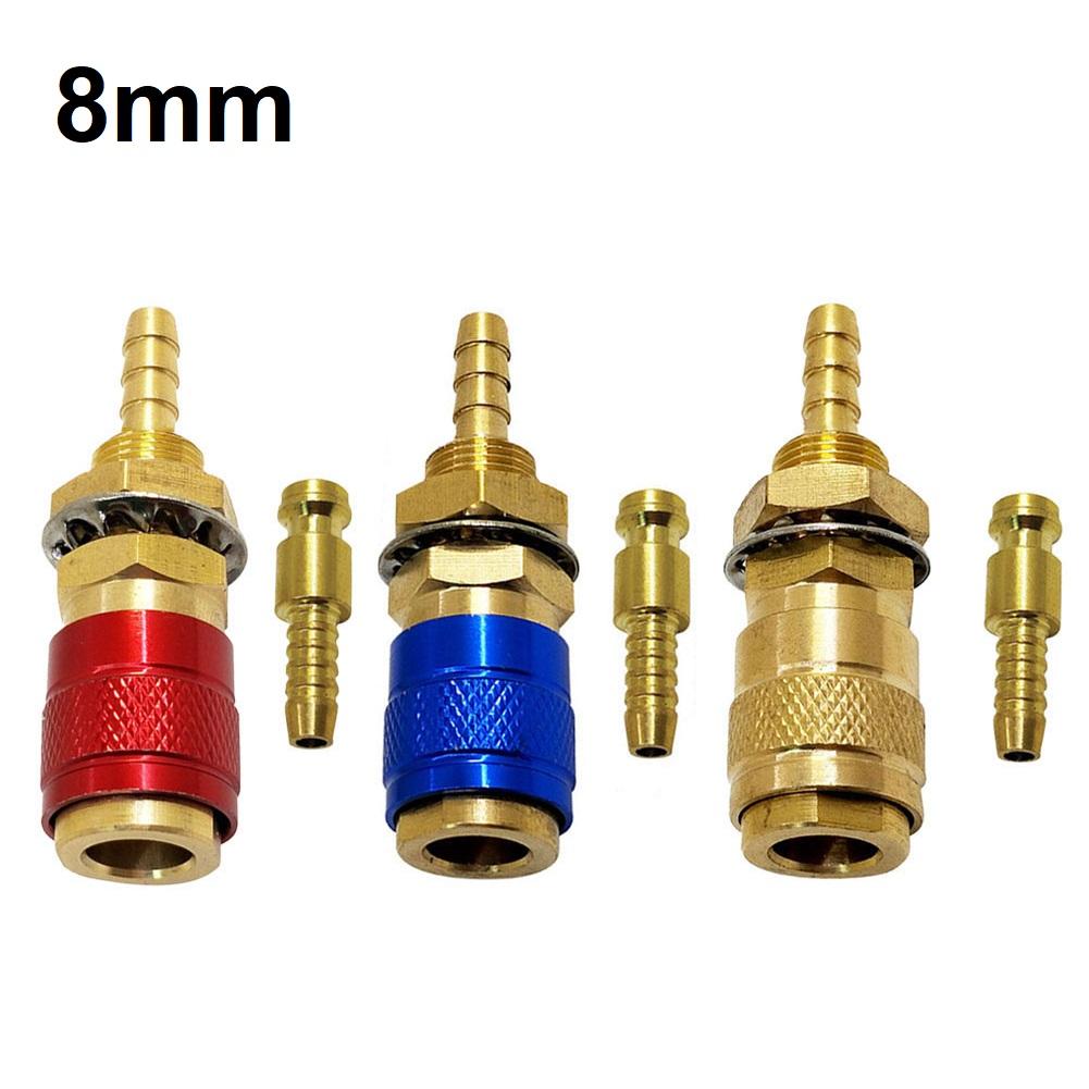 1set Red+Yellow+Blue Water Cooled&Gas Adapter Quick Connector Fitting For TIG Welding Torch Welding Torch Quick Connector