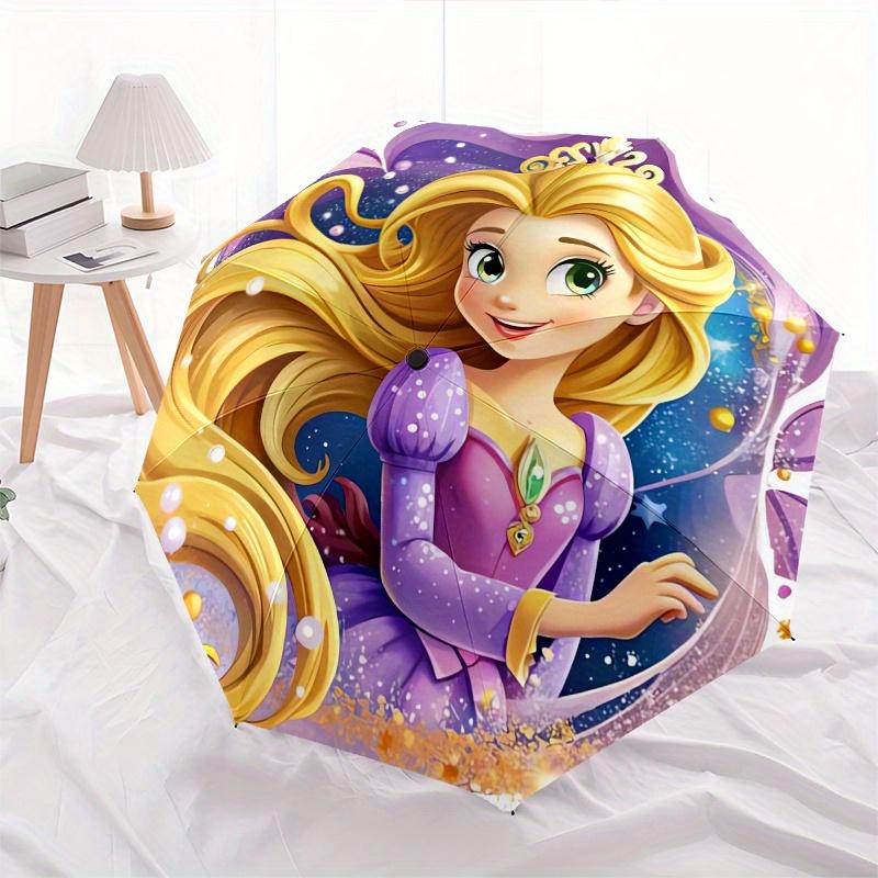 

Зонт Disney Princess, Рапунцель, с ручным открытием и закрытием - 8 спиц, усиленная складная конструкция, легкий и портативный, подходит для ежедневного использования