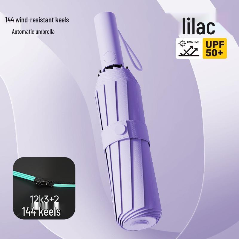 Custom Logo Automatic Three-Fold Umbrella: Sun & Rain Protection, Advertising and Gift Use