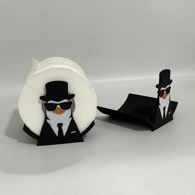 Penguin Toilet Roll Holder Funny Penguin Gentleman Toilet Paper Holder 3D Printed Freestanding Paper Towel Holder for Bathroom Kitchen Decor