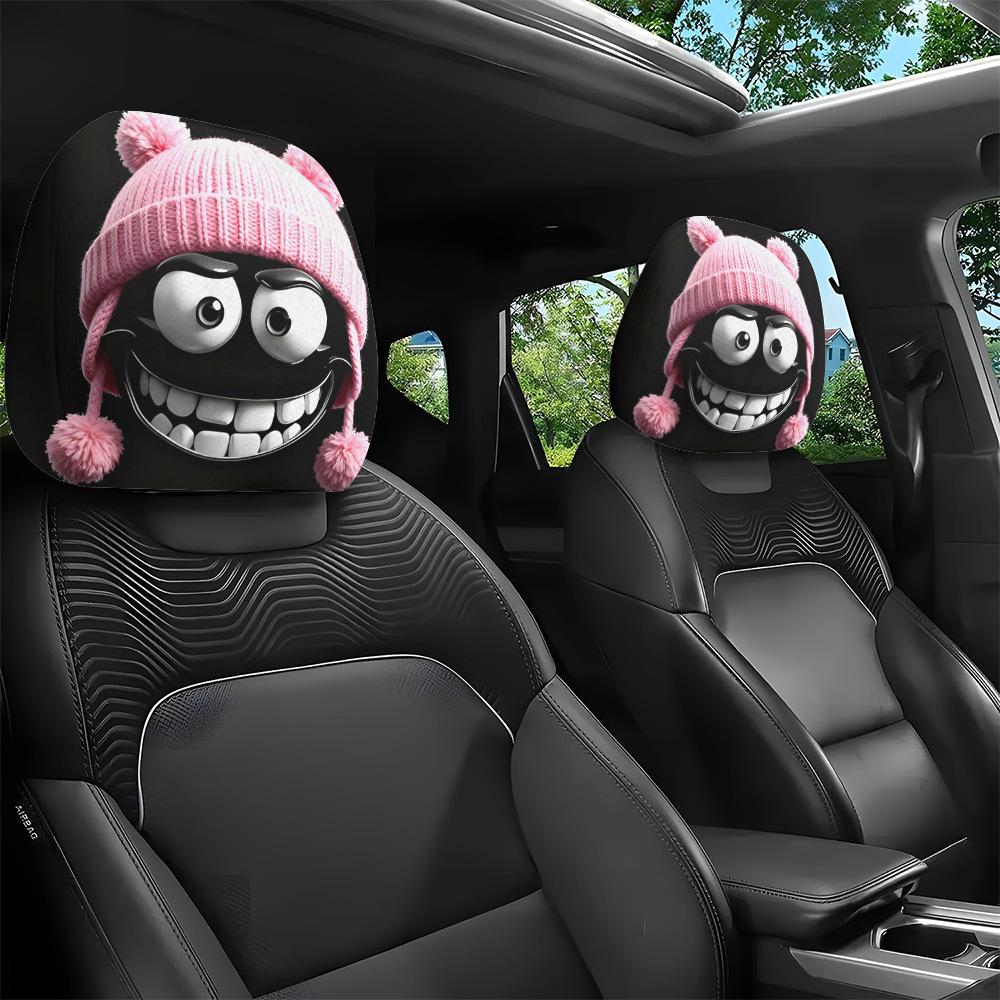 Universelle bedruckte Polyester-Kopfstützenbezüge für SUVs und Limousinen, Dekorativ & Etikettierbar.