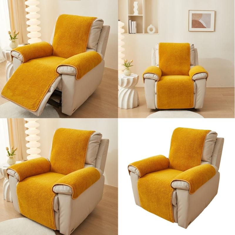 Armrest Cover Lambswool Recliner Slipcover Soft and Durability Chair Protector for Living Room or Bedroom