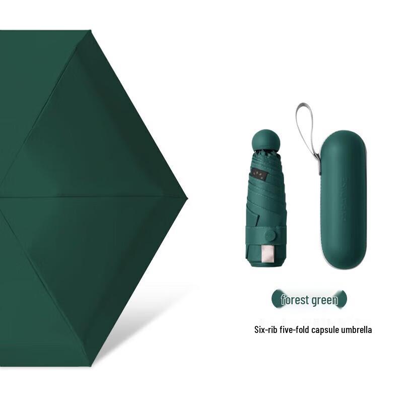 Paradise Compact 6-Rib Windproof UV Protection 5-Fold Umbrella