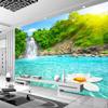 Natural Scenery 3d Wall Mural Forest Waterfalls Pools Wallpaper Living Room Bedroom Sofa Backdrop Wall Papers