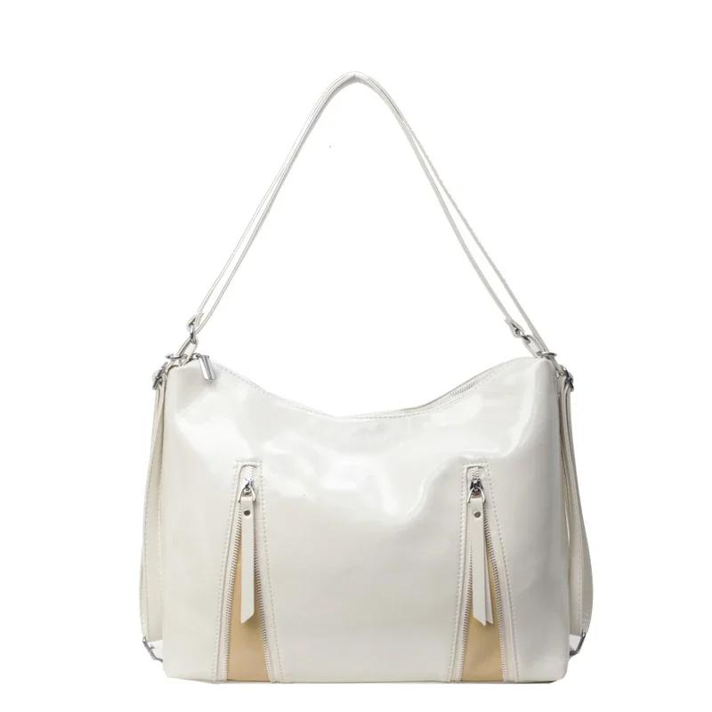 Solid interior compartment shoulder bags with stitching line  fashionable high-quality women's bags with zipper PU feminine bags