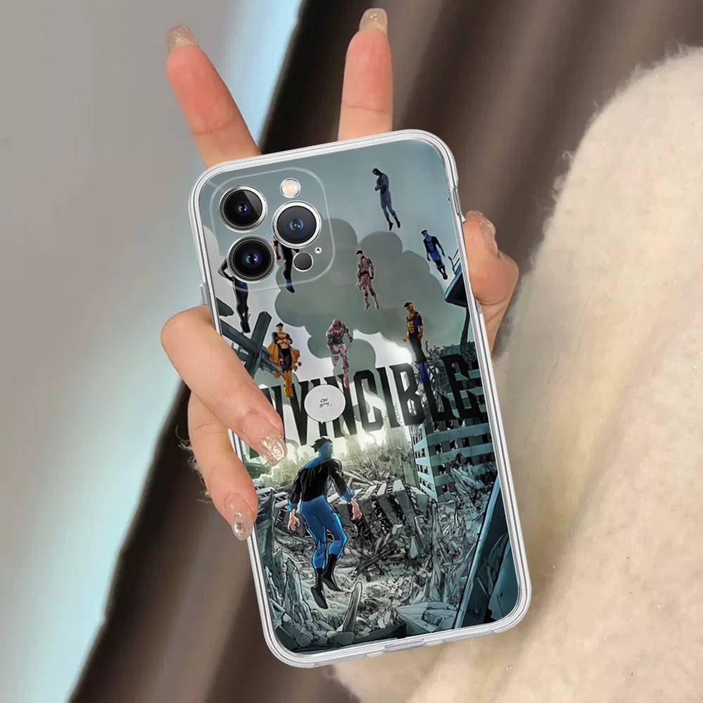 Superhero Invincible Anime For IPhone 17 16 15 14 13 12 Mini 11 Pro Max Transparent Case