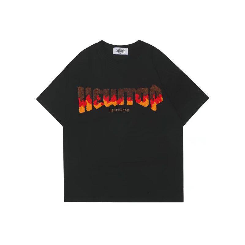 

Мужская футболка с коротким рукавом с вышитыми японскими ретро-буквами - Summer Niche Chic L чёрный