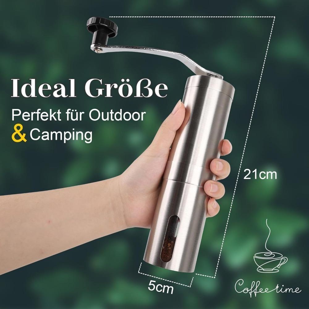 Manual Coffee Grinder Manual Conical Home Portable Hand Coffee Mill with Hand Crank Adjustable Settings Portable Hand Crank Tool