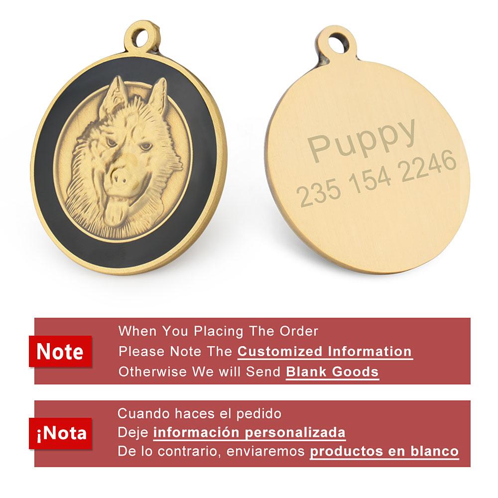 

Custom Dog Tag Personalized Dog ID Golden Retriever Plate Retro Pet Collar Accessories Name DIY For Puppy Necklaces Pendant