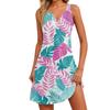 Women's Bohemian Leisure Temperament Seaside V-Neck Slit Print Dress