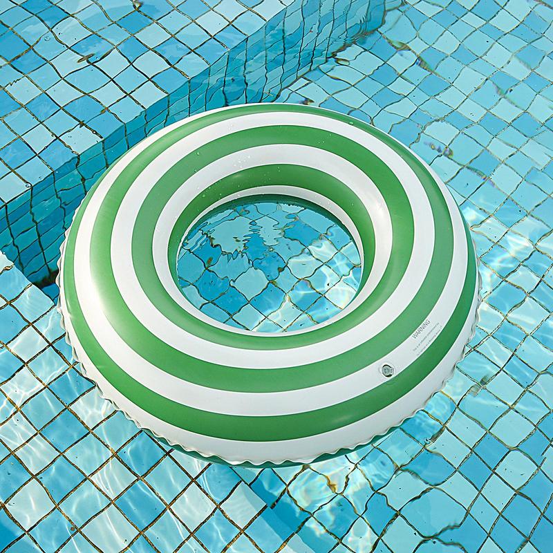 Pool Tubes For Kids Blow Up Pool Rings Kids Vintage Stripes Pattern Thickened Underarm Floats Game For Beach