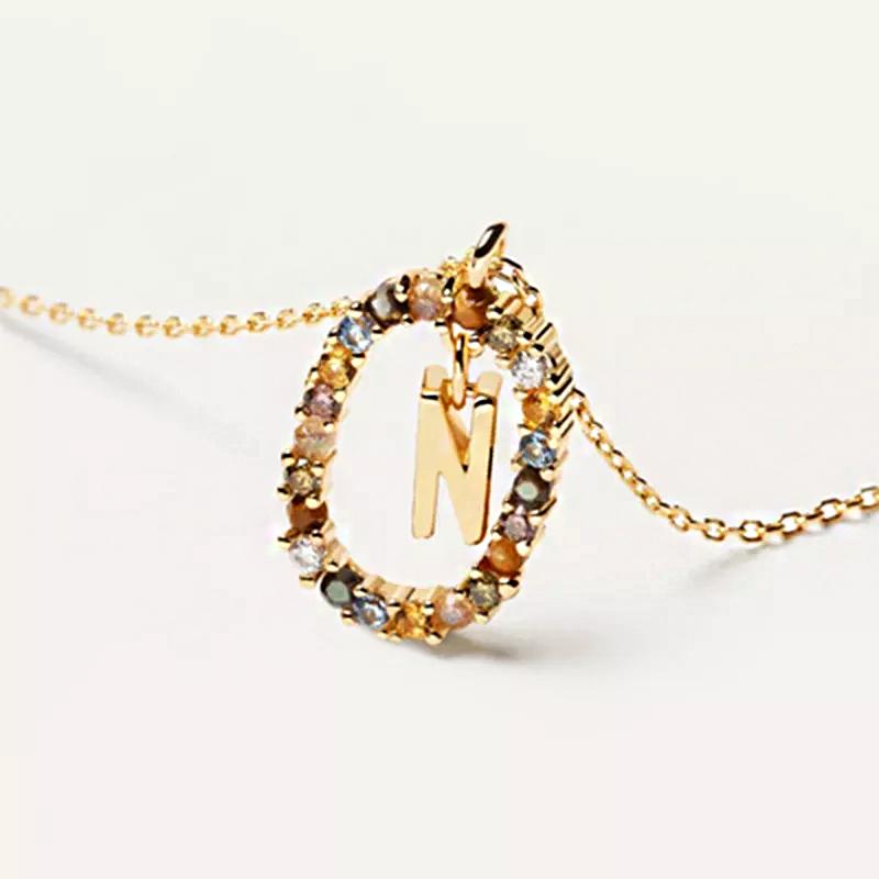 26 Engelse Letters Hanger Ketting Zircon Mode A - Z Initiaal M S C K Trendy Alfabet Lange Ketting Voor Vrouwen Mijn Sieraden