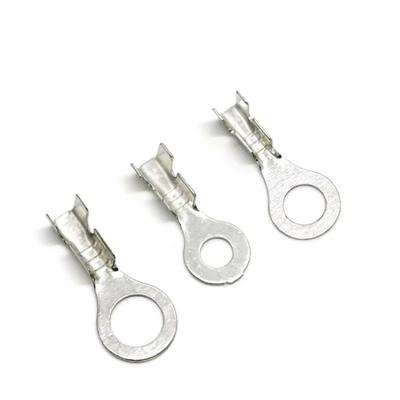100 Stück Langlebige M3/M4/M5/M6/M8 DJ431 Klemmenblock Messing Ringösen Ringkabelschuhe Verzinnung Nicht isoliert Sortiment-Kit