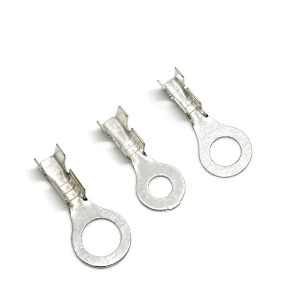 100 Stück Langlebige M3/M4/M5/M6/M8 DJ431 Klemmenblock Messing Ringösen Ringkabelschuhe Verzinnung Nicht isoliert Sortiment-Kit