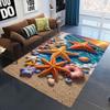2025 Neuer Seestern Strand Muschel Seestern Sand Teppich Teppich für Wohnzimmer Schlafzimmer Zuhause Sofa Dekoration, Kinder Spielen Rutschfeste Bodenmatte