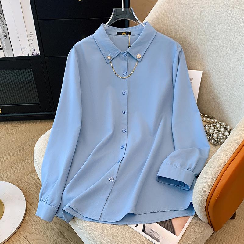 Spring and Autumn Plus Size Women Korean Long Sleeve Shirt