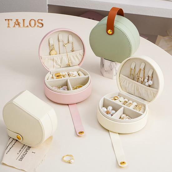 Schmuckschatulle für Ohrringe und Ringe, Organizer, doppellagig, mehrere Fächer, wasserdicht, kompakte, tragbare Aufbewahrungsbox in Minigröße