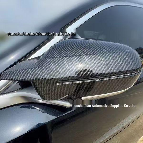 BMW 5 Series G60 & 7 Series G70 Carbon Fiber Mirror Cover Piano Black Horn Shape Set for G60 G70