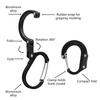 Lightweight Carabiner Clip and Hook Backpack Hanger Outdoor Survival Climbing Carabiner Rotating Hook Easy to Use