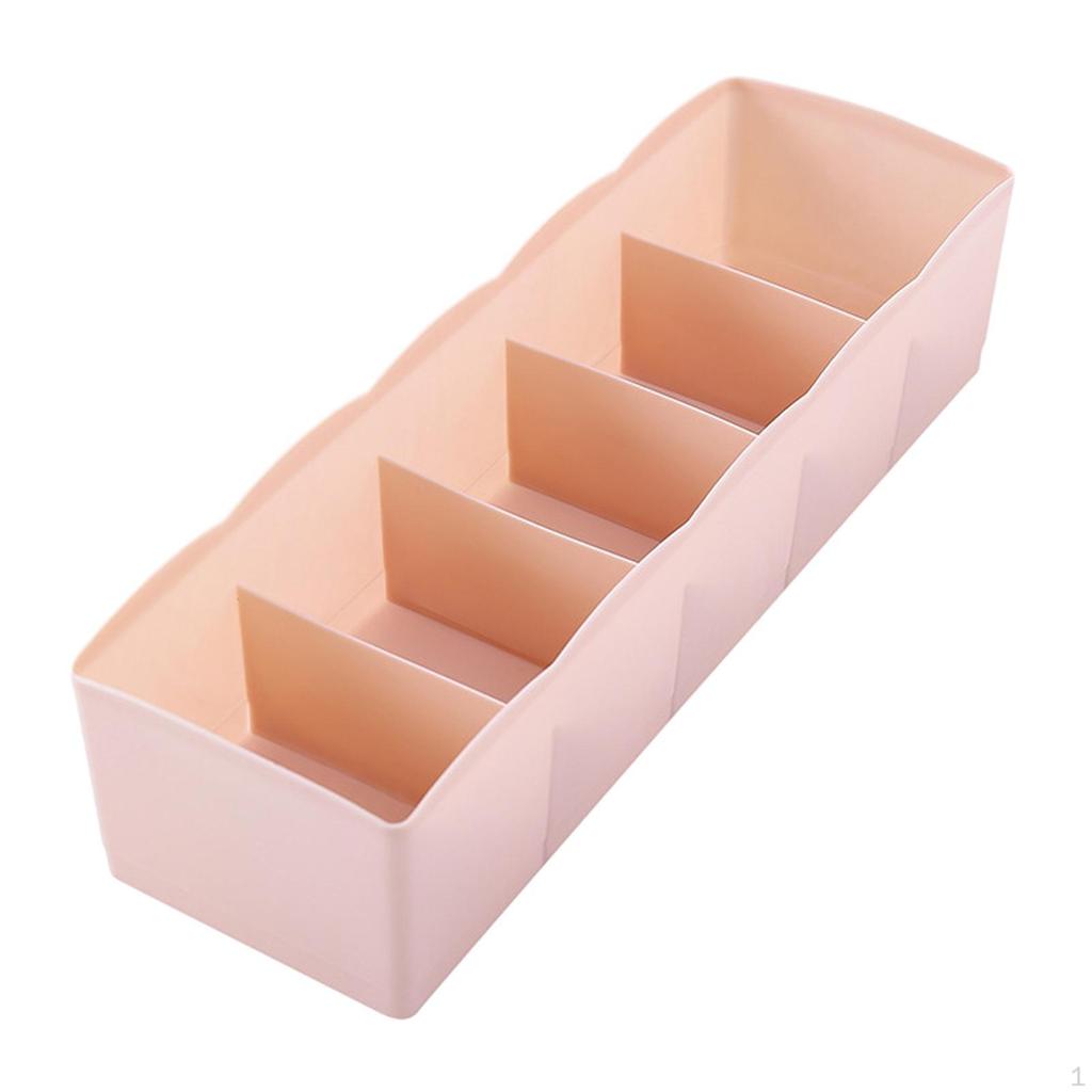 Closet Bins Organizer Drawer Bra Boxes Cosmetic Divider Storage 5 Cells Socks Tidy