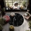 Black Hounds Pattern Round rug,Carpet Rug for Living Room Bedroom Playroom ,Non-slip Floor Mat,Holiday Gifts and Birthday Gifts.